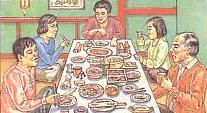 Японские семьи отмечают Новый год холодными закусками «О-сечи-риори», которые состоят из приносящей счастье красной фасоли с рисом, рисовых пирожных, маринованных и свежих овощей.